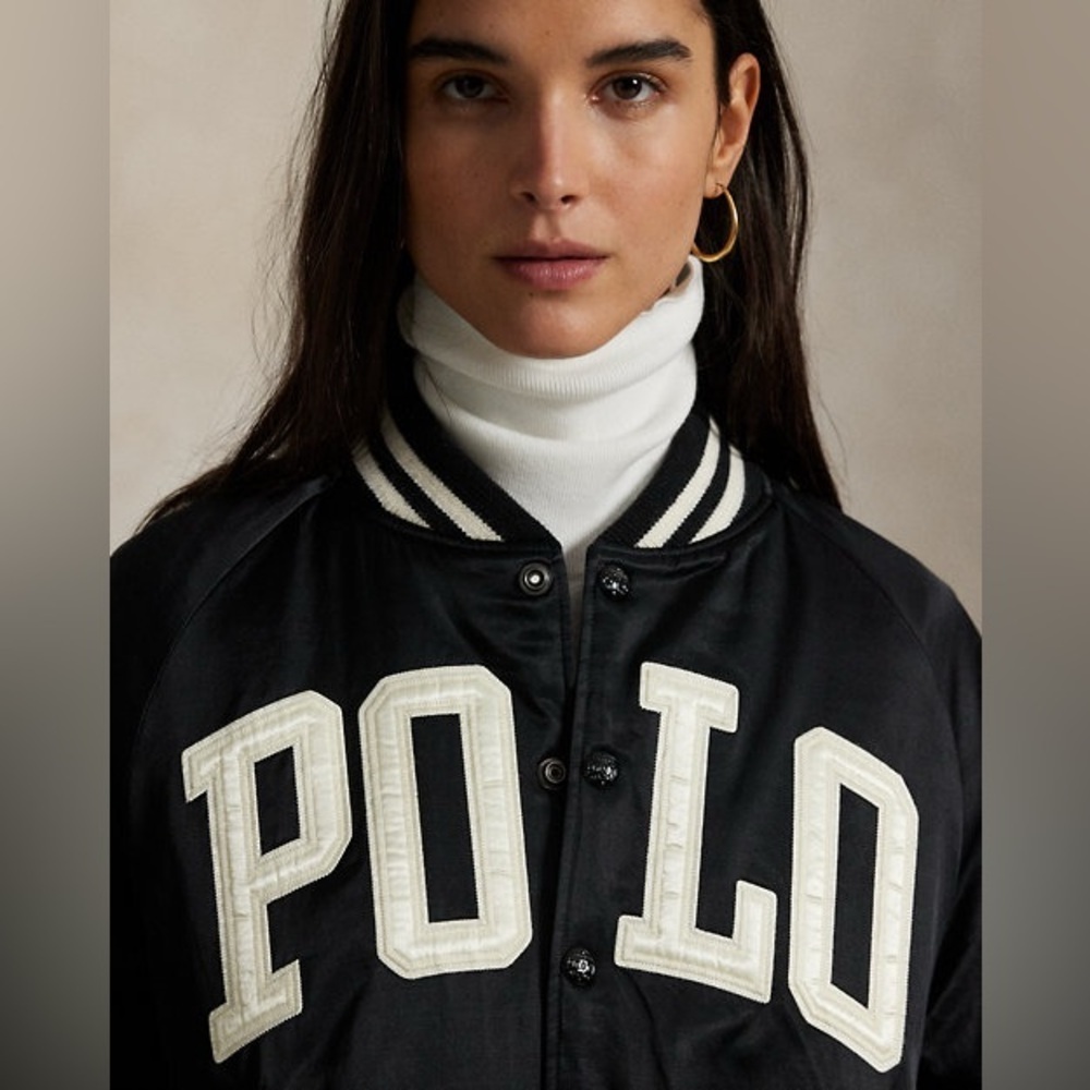 Polo Ralph Lauren Satin Bomber Jacket women’s medium - Picture 5 of 9